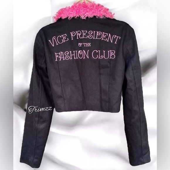 Size XXL………Black Moto Jacket with Pink Faux Fur & Printed Lining. New……Daria - Picture 11 of 11